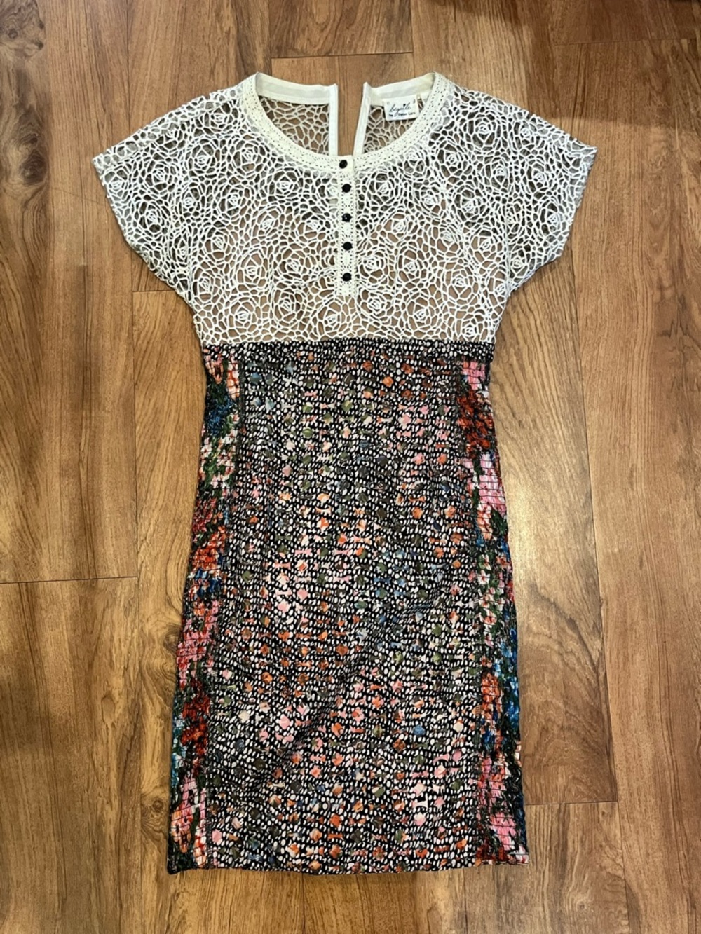 Anthropologie Lace Study Dress Byron Lars Sz 4 Multicolor - Picture 7 of 15